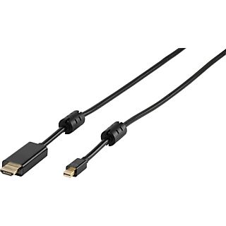 VIVANCO 45344 MINI DisplayPort/ HDMI Kabel, 1,8m, mit Ferritkern, vergoldete Kontakte