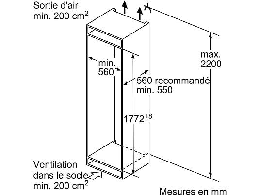 BOSCH Frigo-congélateur encastrable E (KIV86VSE0)