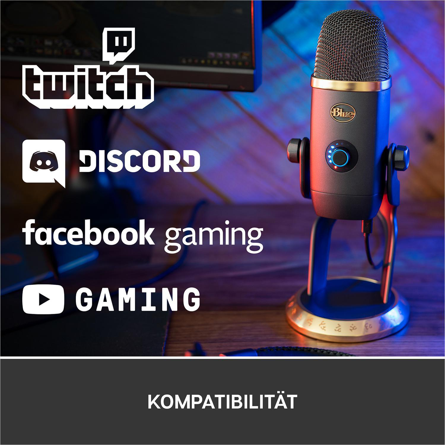 BLUE MICROPHONES Yeti X World of Warcraft® (WoW) Edition für Mac und PC USB Mikrofon, Grau/Gold