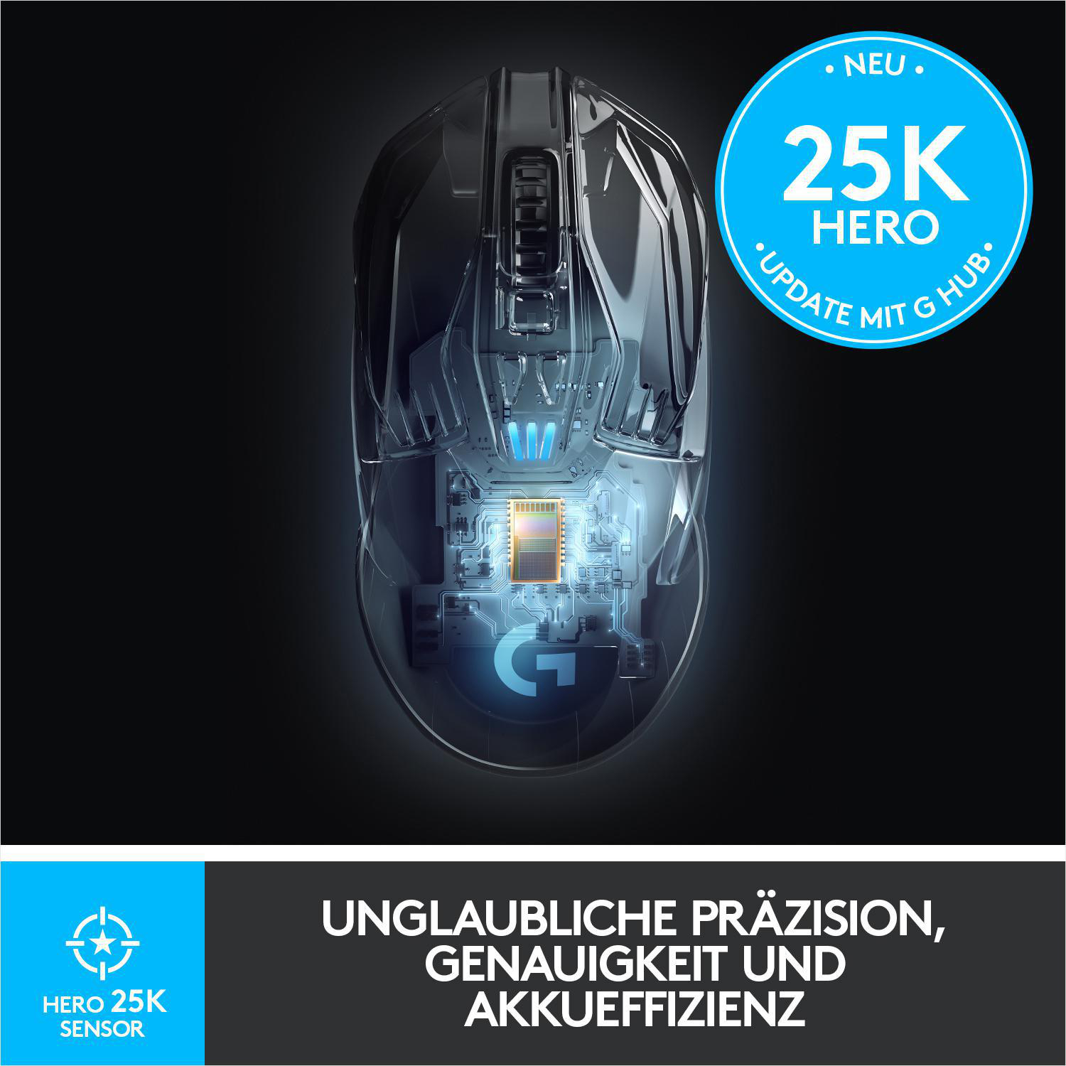 LOGITECH G903 Hero Gaming-Maus, Schwarz