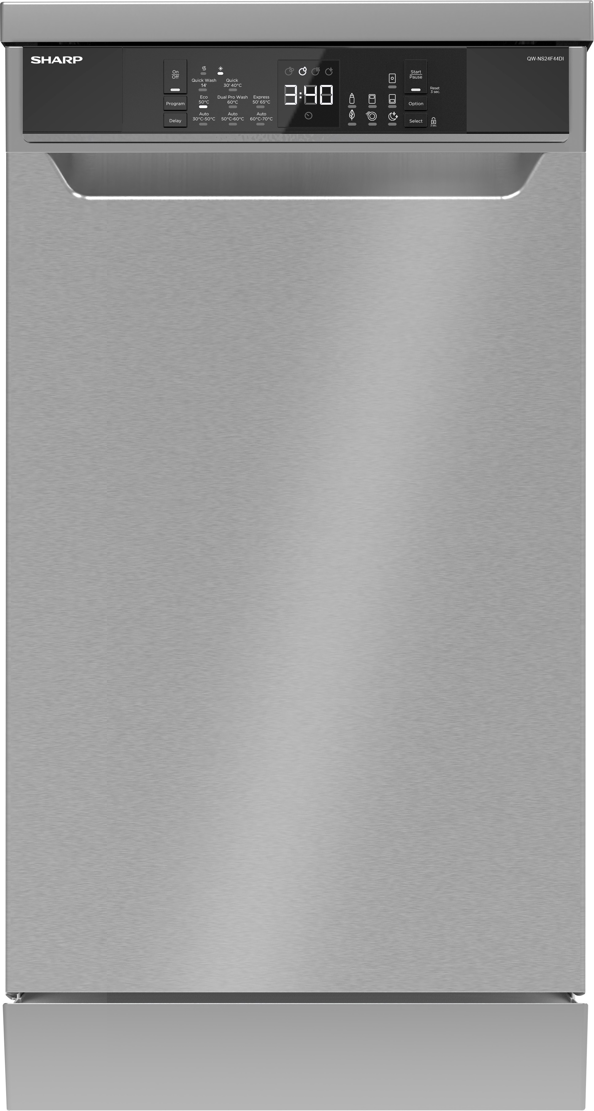 D) Geschirrspüler (freistehend, QW-NS24F44DI-DE breit, mm SHARP (A), 450 dB 44