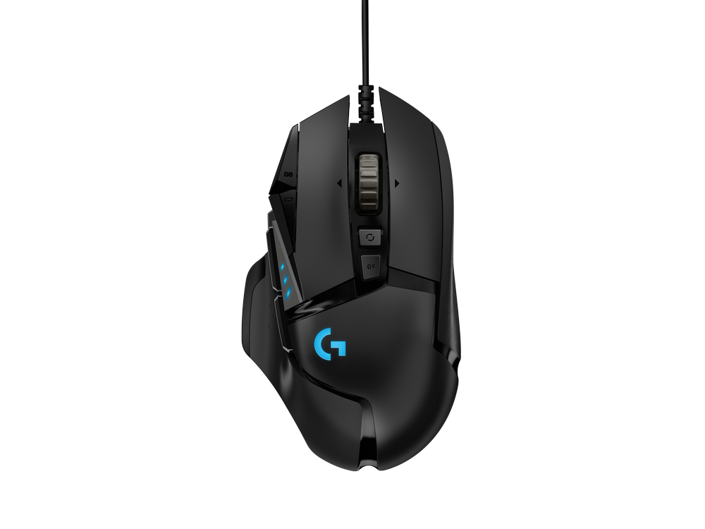 Logitech G502 Hero rgb 16000 dpi raton gaming con cable alto rendimiento captor 25k 25600 peso personalizable 11 botones programables memoria integrada pcmac negro 16000dpi usb mano derecha puerto 1000