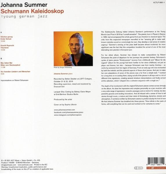Albumcover mit Foto einer Frau, Text 'Schumann Kaleidoskop: young german jazz'.