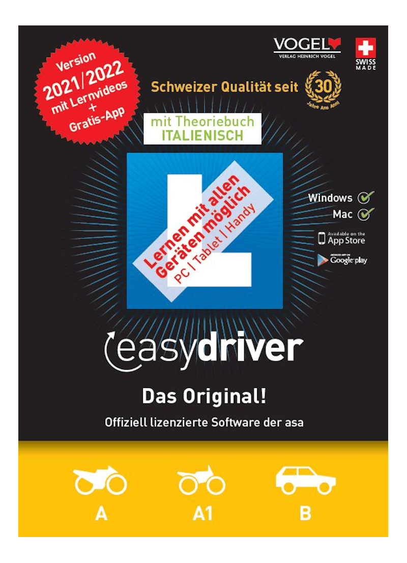 easydriver 2021/22 (Cat. A/A1/B) + Libro di teoria - PC/MAC - Italiano