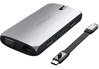 SATECHI On-the-Go - Multiport Adapter (Silber/Schwarz)