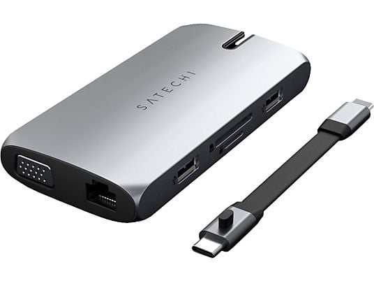 SATECHI On-the-Go - Adaptateur multiport (Argent/Noir)