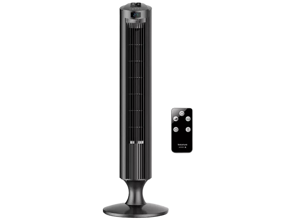 Ventilador De Columna taurus babel rch torre digital extra alto 84cm altura indicador temperatura 3 velocidades modos temporizador 12h sistema oscilación mando distancia silencioso 45 w abanico 947253 45w 84 84cm. 12h.