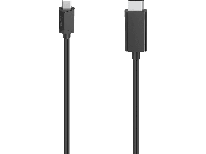 HAMA 1.5 m DisplayPort-Stecker Kabel, USB-C-Stecker Schwarz auf