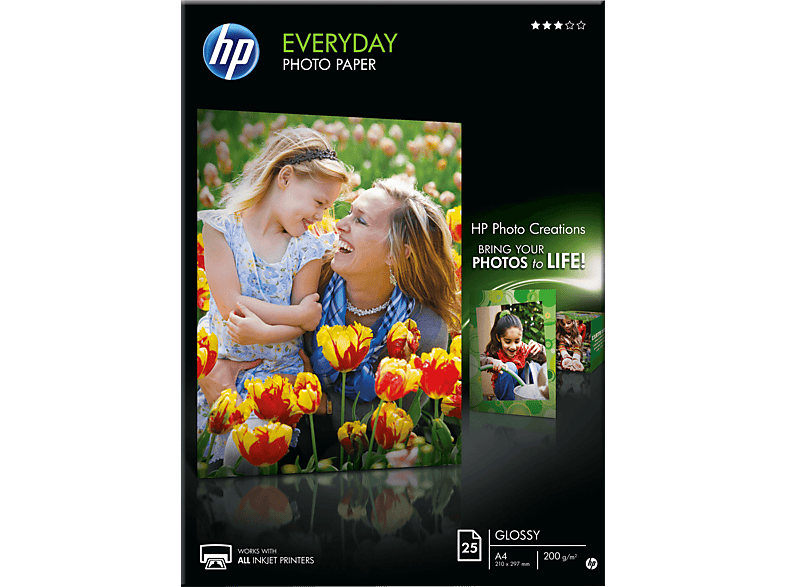 HP EveryDay fényes fotópapír, A4, 200g, 25 lap (Q5451A)