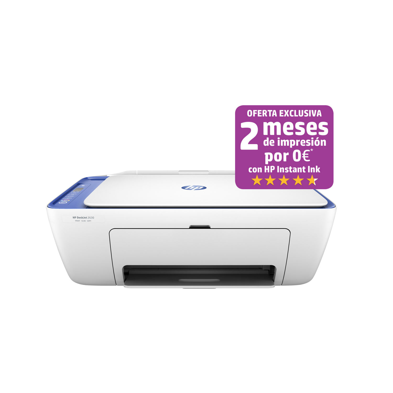 Impresora Hp Deskjet 2630 blanco 3.42kg lcd inyección color 5.5 pppm wifi usb 2.0 compatible con instant ink allinone v1n03b629 tinta imprime 2