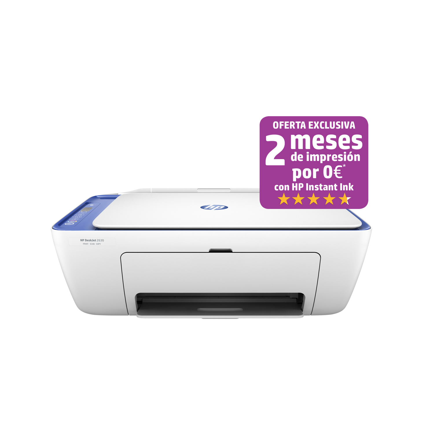 Impresora Hp Deskjet 2630 blanco 3.42kg lcd inyección color 5.5 pppm wifi usb 2.0 compatible con instant ink allinone v1n03b629 tinta imprime 2