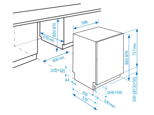 BEKO DIN-36421 beépíthető mosogatógép
