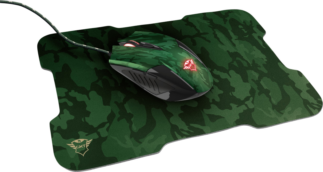 TRUST Souris gamer GXT781 Rixa Camo + Tapis de souris Camo (23611)