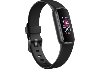 FITBIT Luxe - Bracelet d'activité (S: 140-180 mm / L: 180-220 mm, Silicone, Noir/Acier inoxydable graphite)