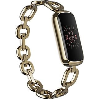 FITBIT Luxe - Édition Spéciale - Bracelet d'activité (S: 140-180 mm / L: 180-220 mm, Acier inoxydable / Silicone, Acier inoxydable or pâle)