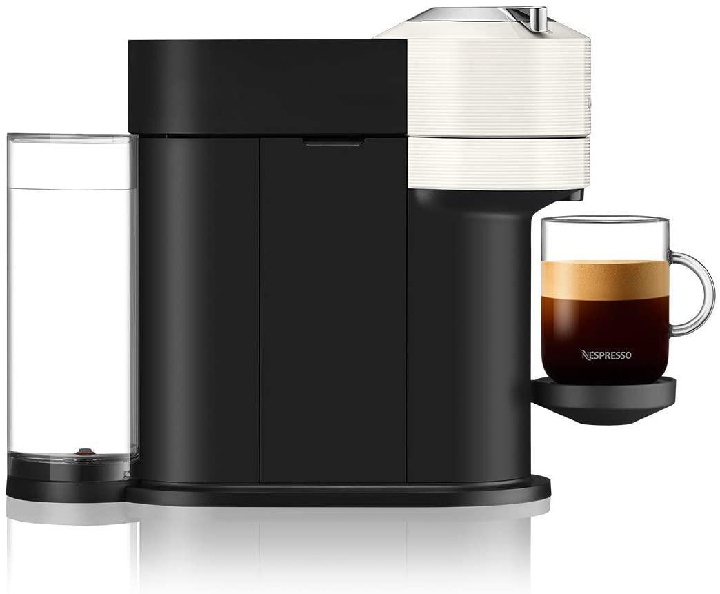 DELONGHI Nespresso VertuoNext ENV120.W, 5 Tassengrößen, elegantes Design, leichte Bedienung, Kapselmaschine White