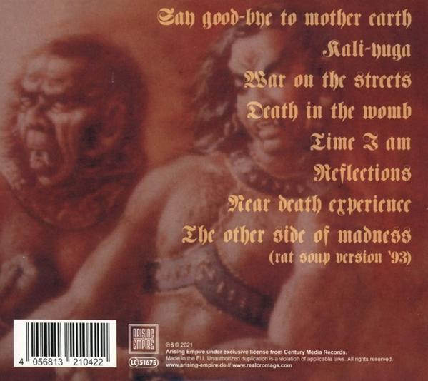 Albumcover mit Text. Brauner Hintergrund und zwei illustrierte Gesichter.