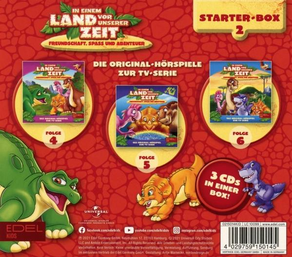 Box-Set von Land vor unserer Zeit DVDs mit Zeichentrick-Dinosauriern auf dem Cover.
