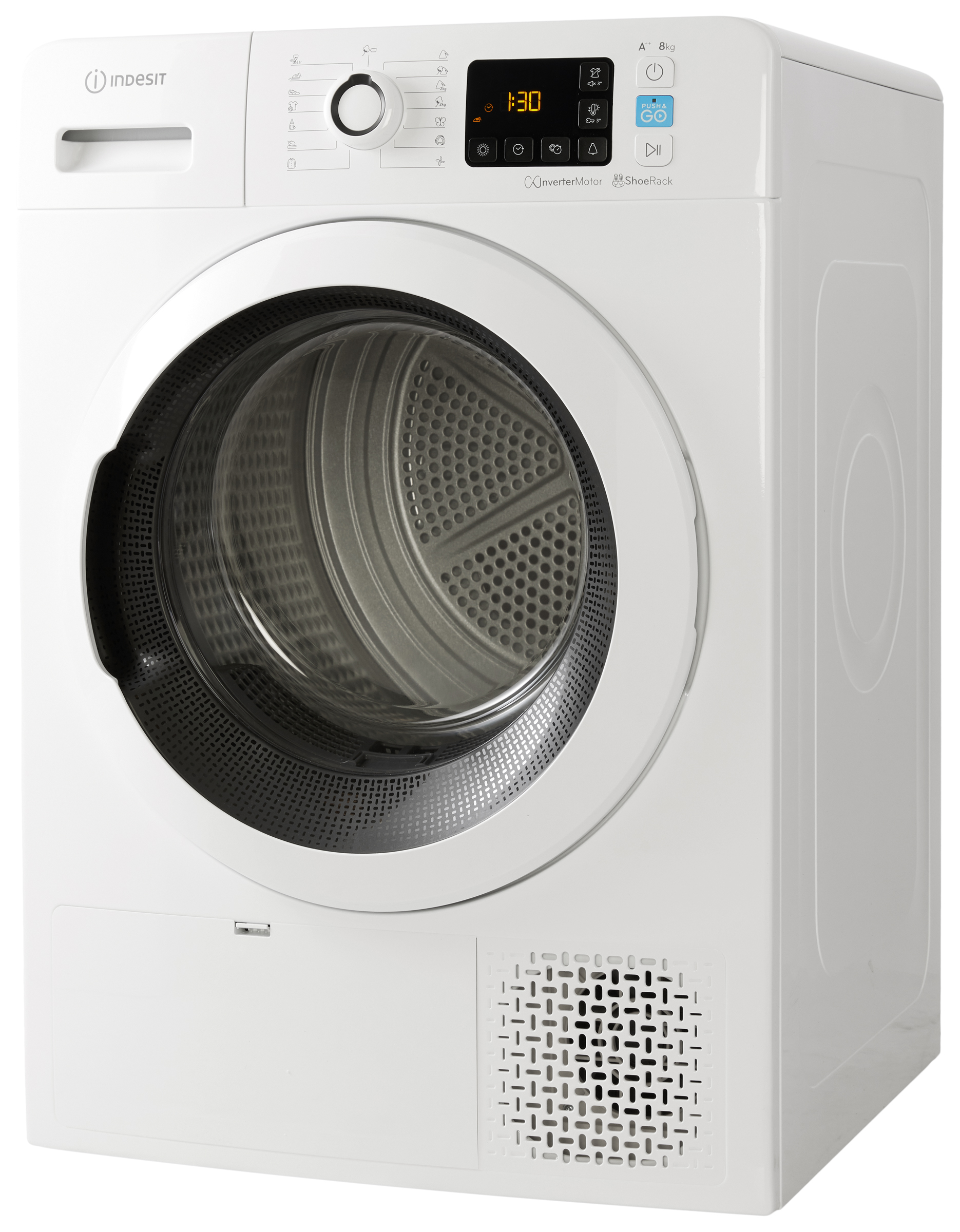 INDESIT YT M11 82K RX EU Hőszivattyús szárítógép, 45' gyors program, ruhafrissítés, A++, inverter motor