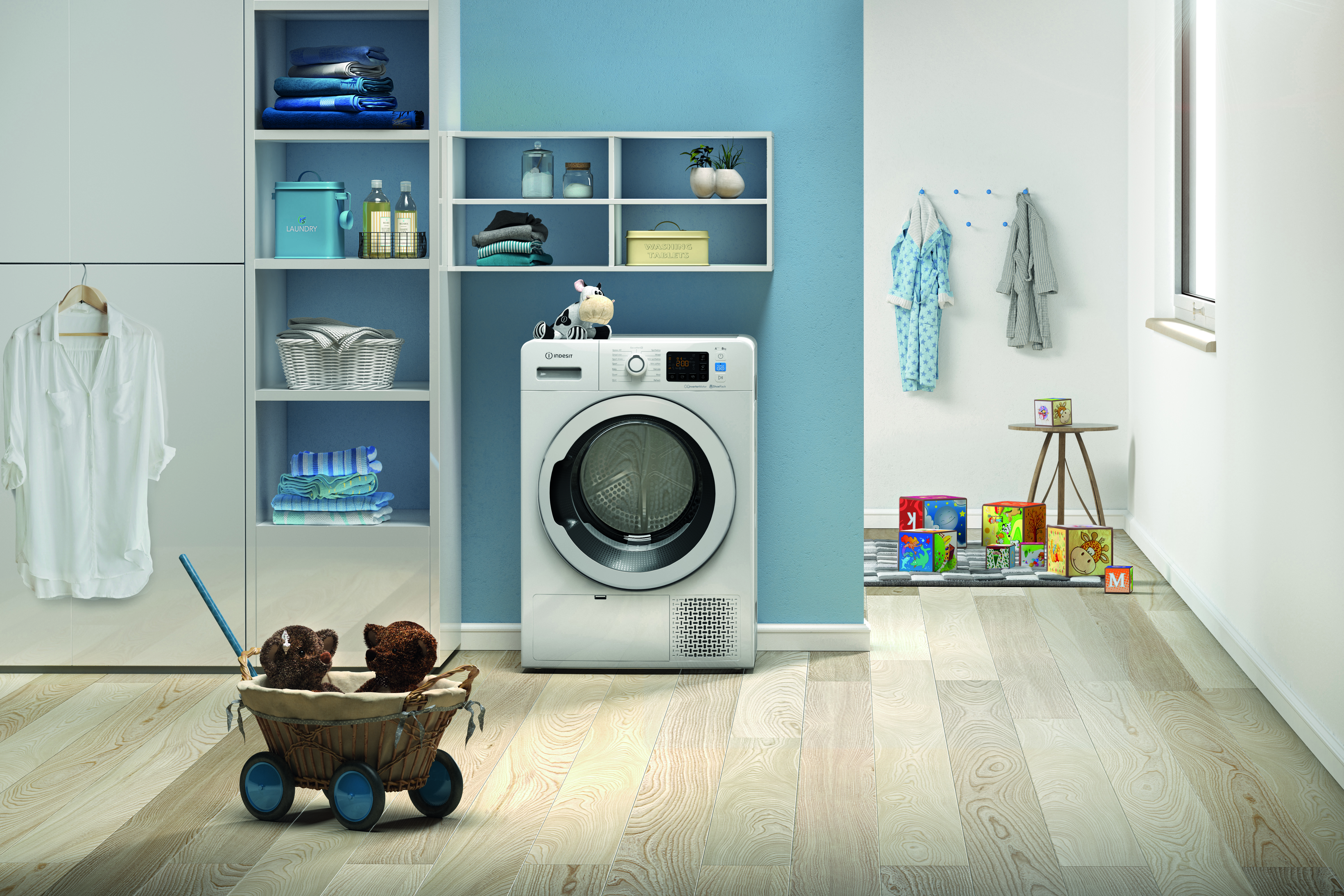 INDESIT YT M11 82K RX EU Hőszivattyús szárítógép, 45' gyors program, ruhafrissítés, A++, inverter motor
