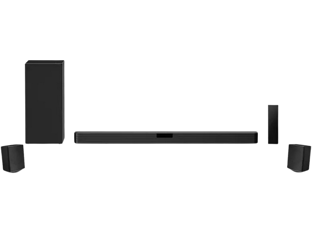 Barra de sonido - LG SN5R, 4.1 canales, 520 W, Hi-Res, Inalámbrico, Subwoofer, Altavoces traseros incluidos