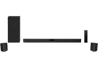 Barra de sonido - LG SN5R, 4.1 canales, 520 W, Hi-Res, Inalámbrico, Subwoofer, Altavoces traseros incluidos