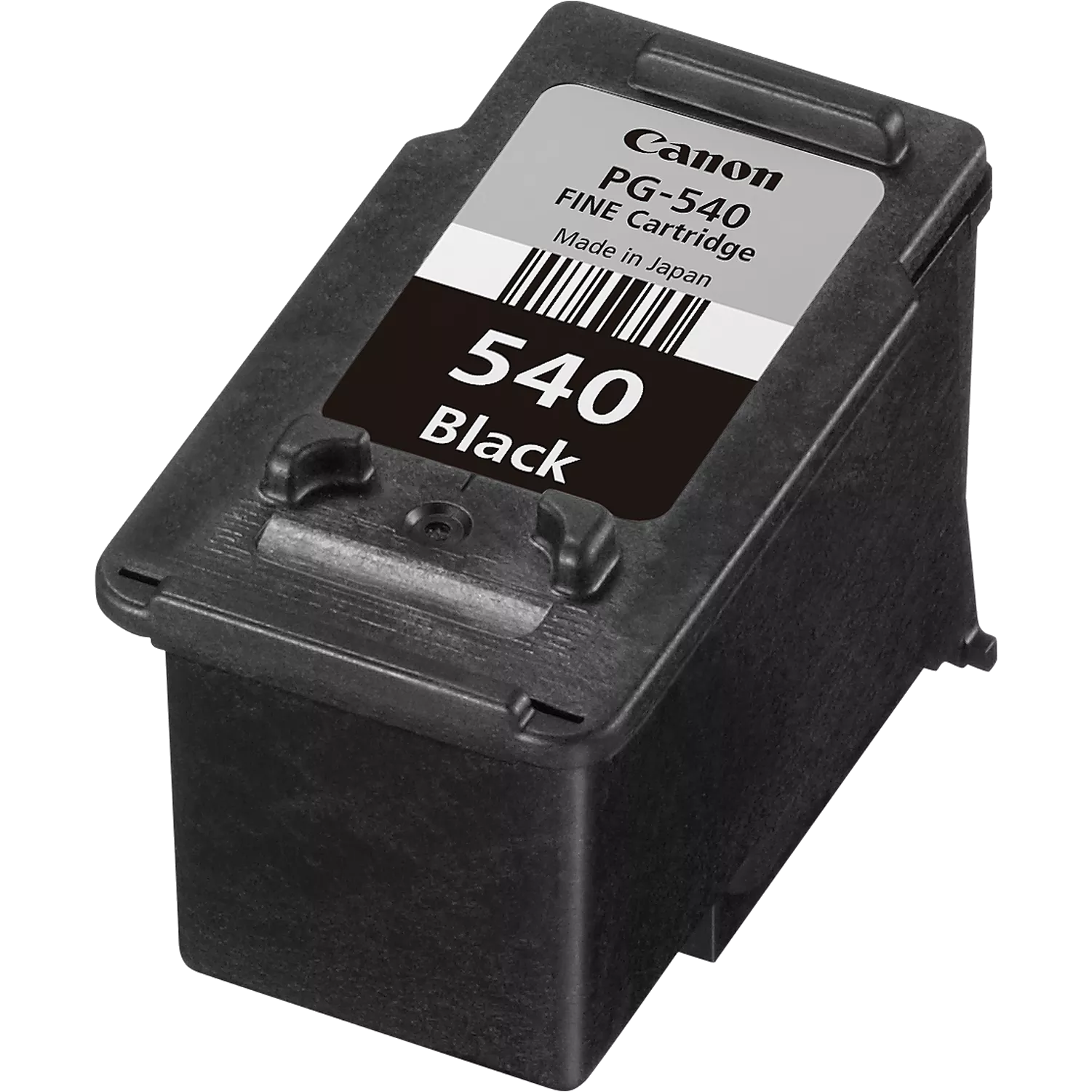Canon PG-540 fekete tintapatron, egy fekete téglalap alakú patron fekete háttéren.