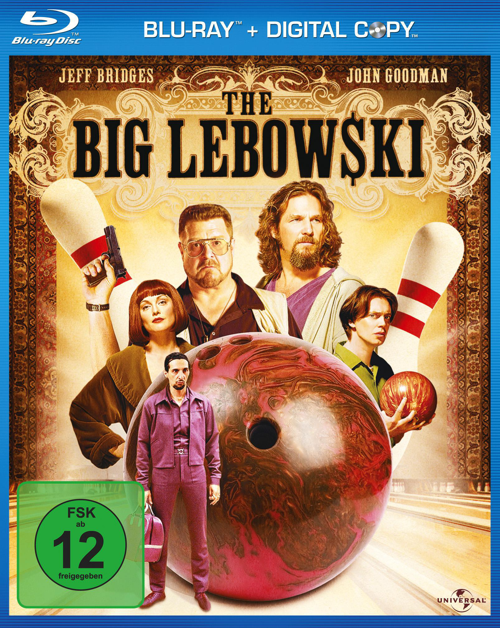 Das Big Lebowski Blu-ray-Cover mit den Hauptfiguren des Films.