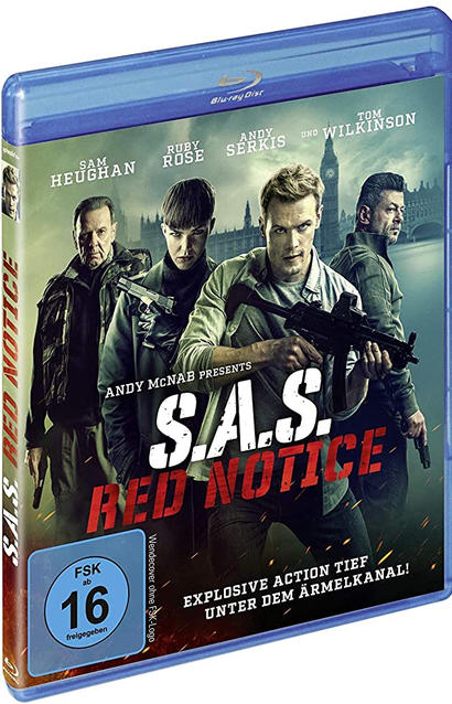 DVD-Hülle von 'SAS: Red Notice'. Schauspieler und Titeltext sind sichtbar.