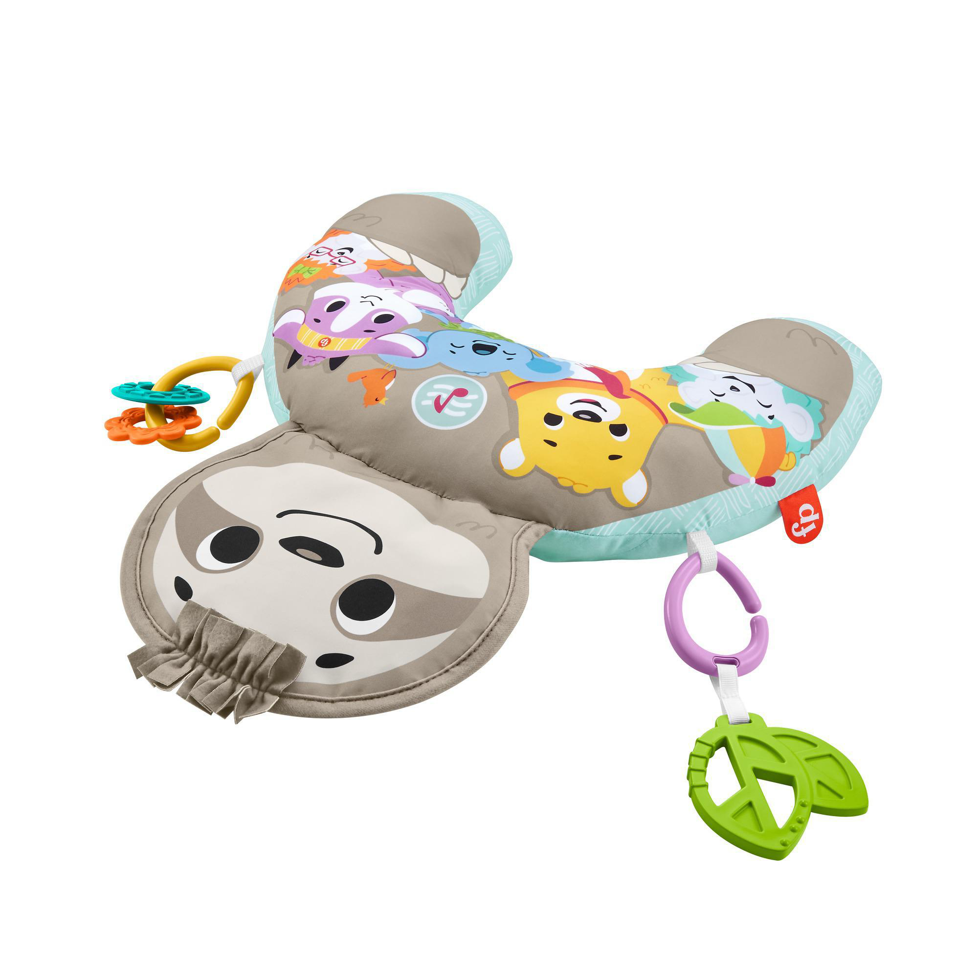 FISHER PRICE Faultier-Spielkissen mit Vibration, Baby-Spielzeug ab 0 M Babyspielkissen Mehrfarbig