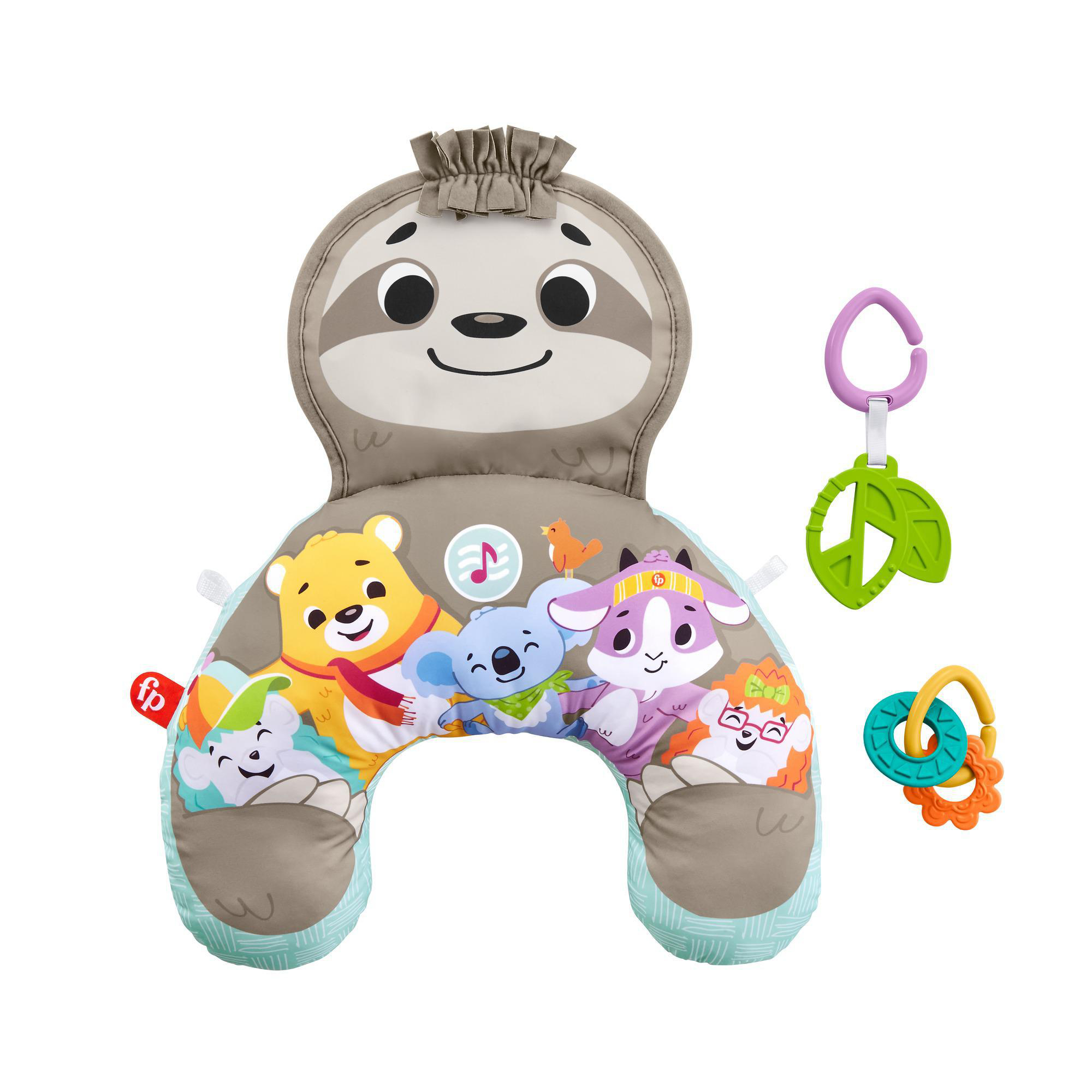 FISHER PRICE Faultier-Spielkissen mit Vibration, Baby-Spielzeug ab 0 M Babyspielkissen Mehrfarbig