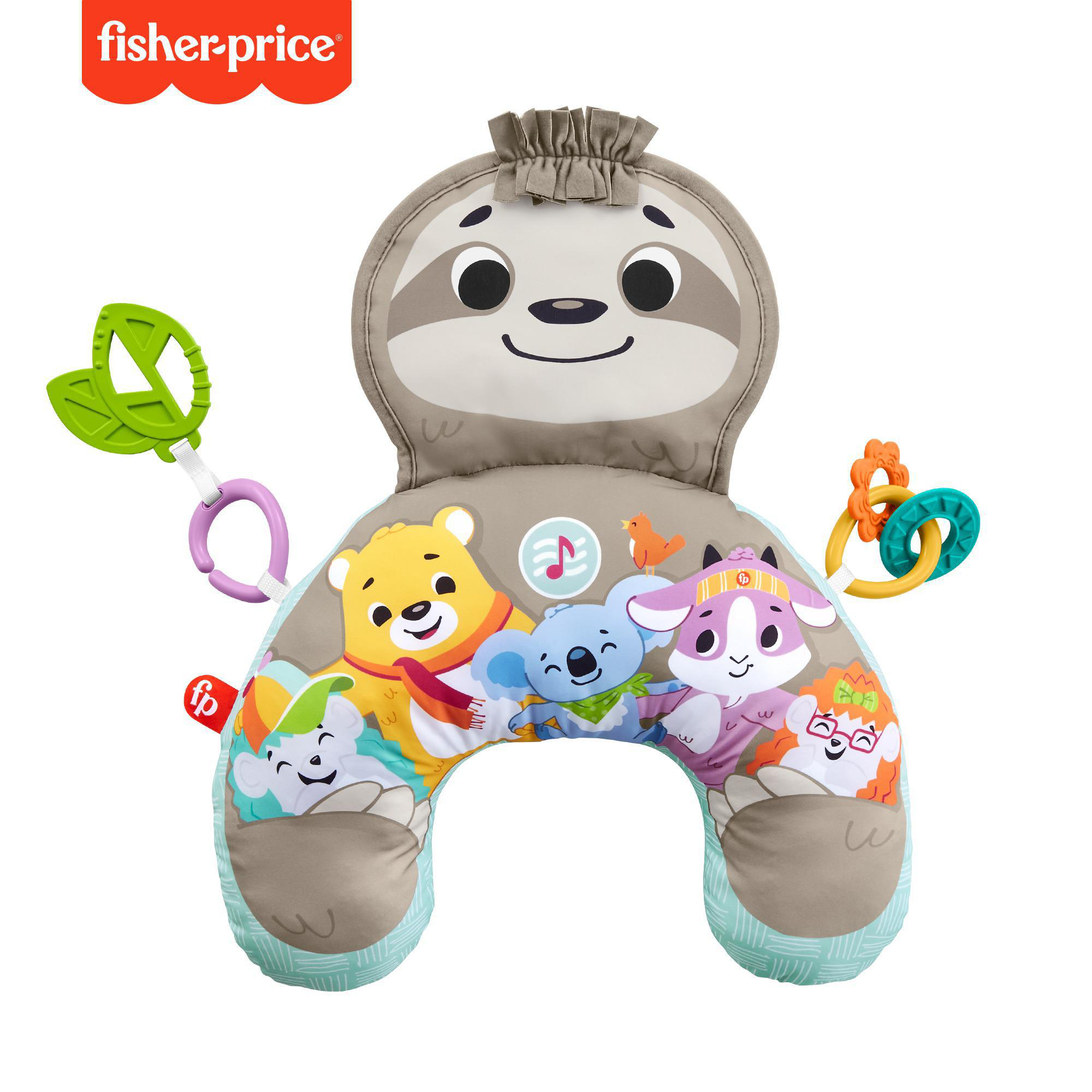 FISHER PRICE Faultier-Spielkissen mit Vibration, Baby-Spielzeug ab 0 M Babyspielkissen Mehrfarbig