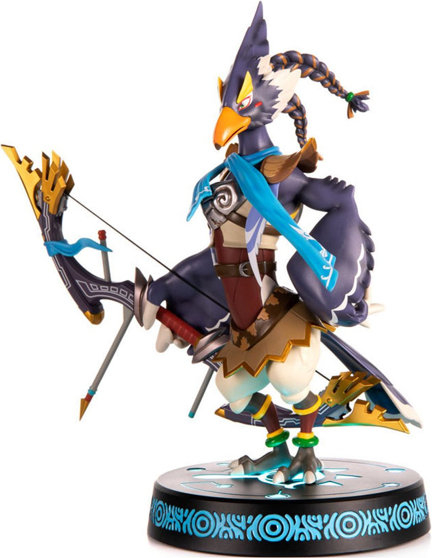 Eine Figur eines vogelartigen Charakters aus The Legend of Zelda, mit Bogen.