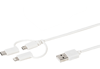 Woud Inferieur Aja VIVANCO 38784 3in1 Lade-/Datenkabel, Micro-USB-Kabel mit USB-Type-C und  Lightning- Adapter online kaufen | MediaMarkt