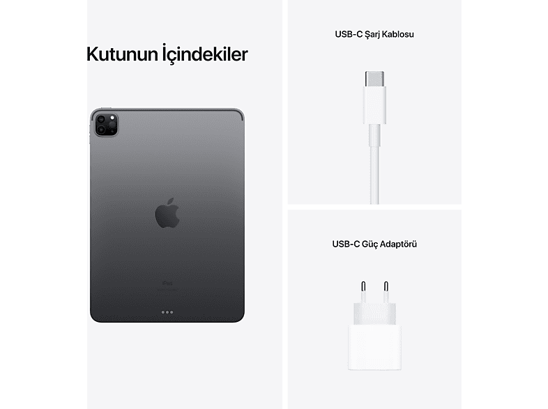 APPLE 3. Nesil iPad Pro 11 inç Wi‑Fi + Cellular 512GB Uzay Grisi