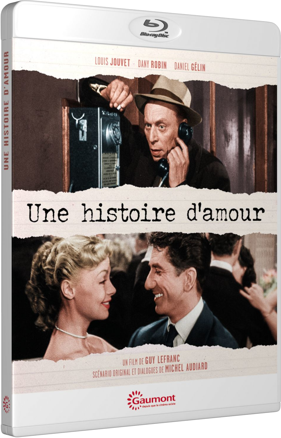 Couverture Blu-ray d'un film. Comprend un homme au téléphone et un couple qui se regarde.