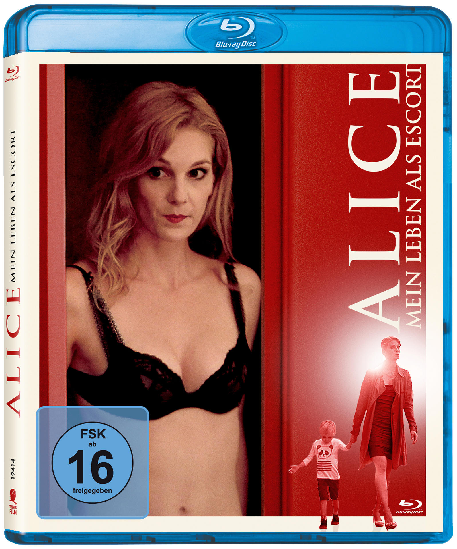 Filmcover mit einer Frau in Unterwäsche und einem Kind auf rotem Hintergrund.