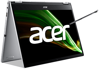 ACER Spin 3 (SP313-51N-577P) mit Tastaturbeleuchtung, Notebook mit 13,3 Zoll Display, 8 GB RAM, 512 GB SSD, Intel Iris Xe Grafik, Silber