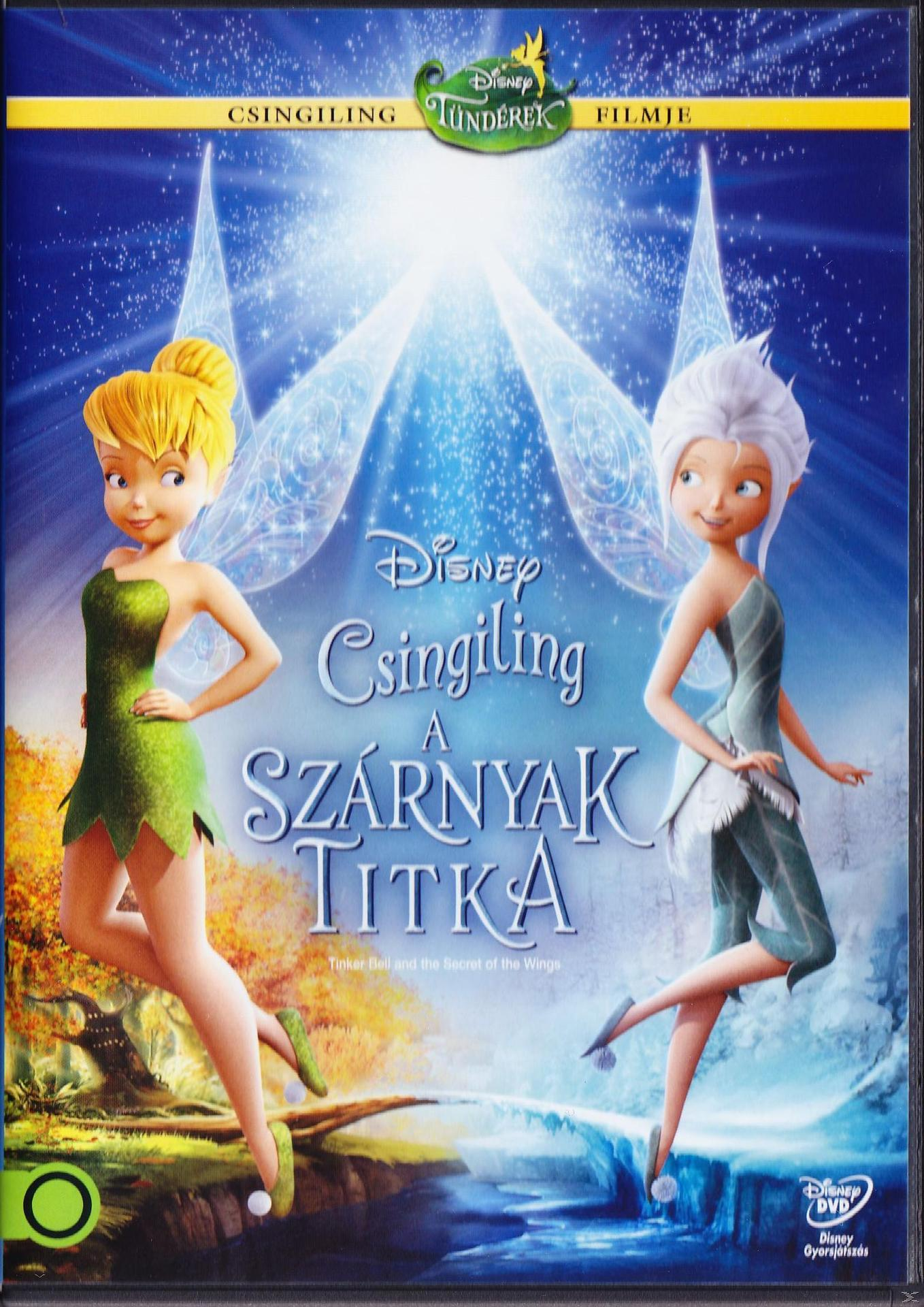 Csingiling és egy másik tündér egy DVD borítón kék háttérrel.