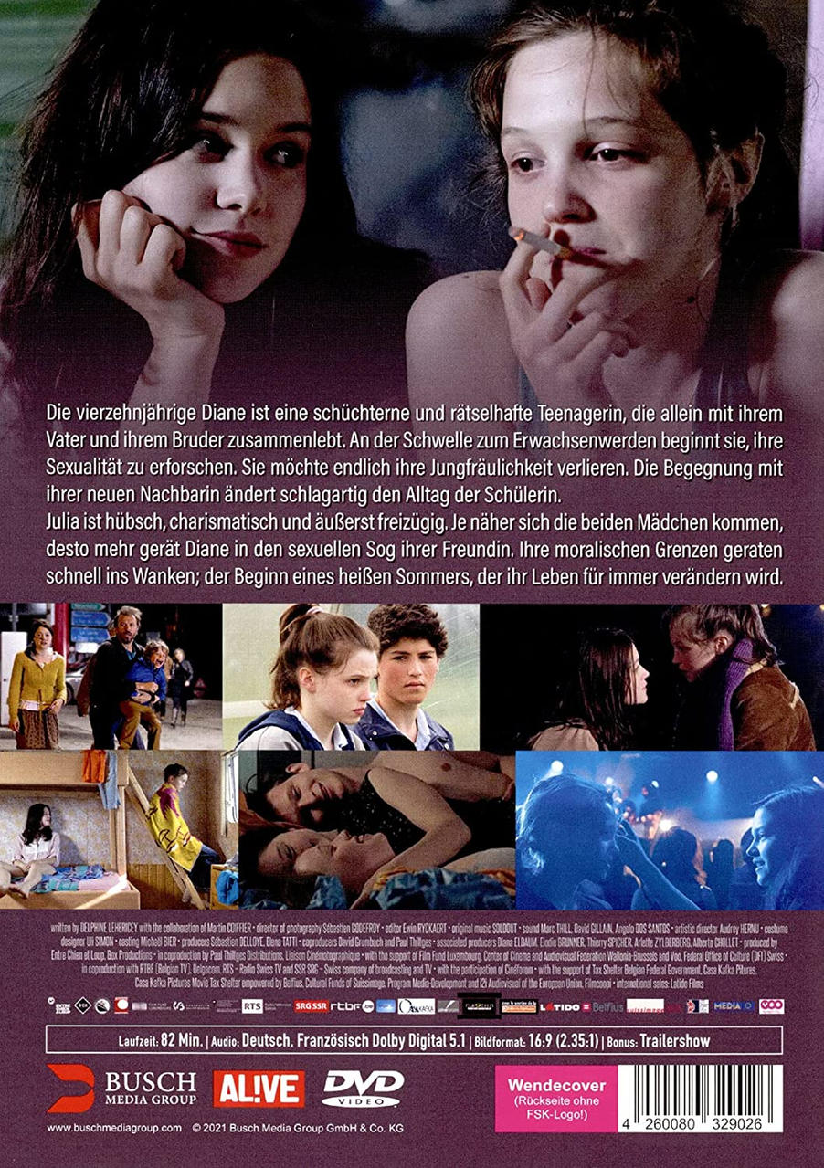 Rückseite einer DVD-Hülle mit Text und mehreren Bildern.