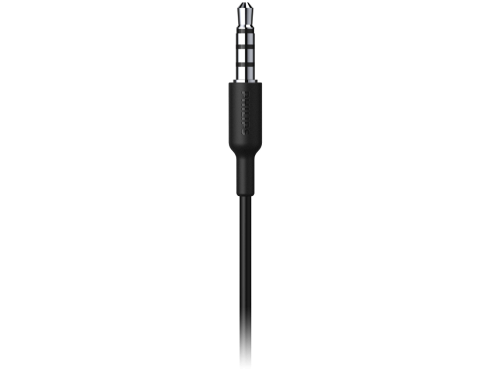 Auriculares deportivos - Philips TAA1105BK/00, De botón, Con cable, Micrófono, IPX2, Negro