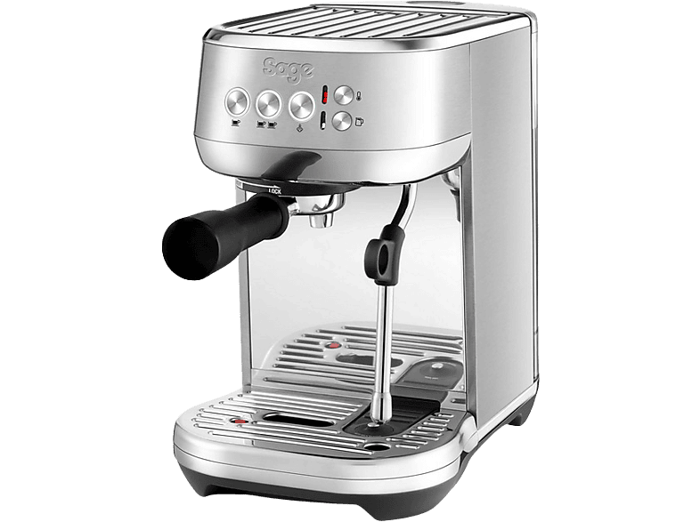 Cafetera express - Sage SES500BSS4EEU1 The Bambino Plus, 15 bar, 1600 W, 1.9 l, Hasta 2 tazas, Inox