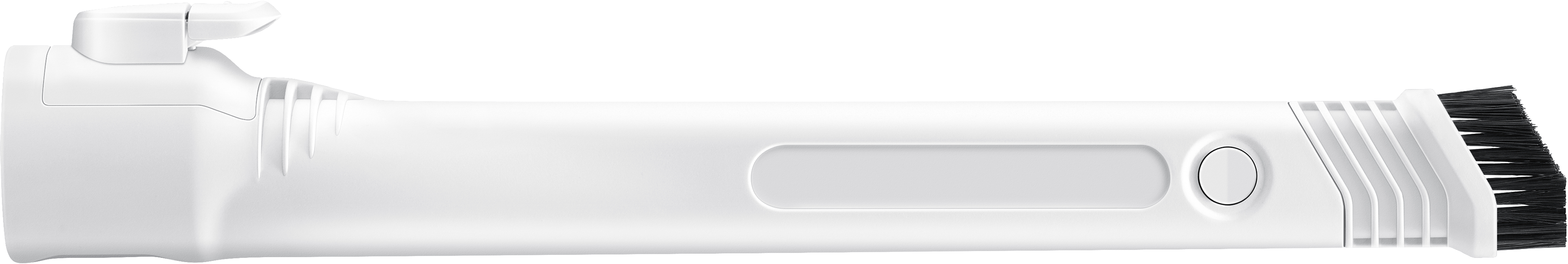 Ein dunkelgraues Mobiltelefon, vertikal präsentiert. Ein Knopf ist an der Seite sichtbar.