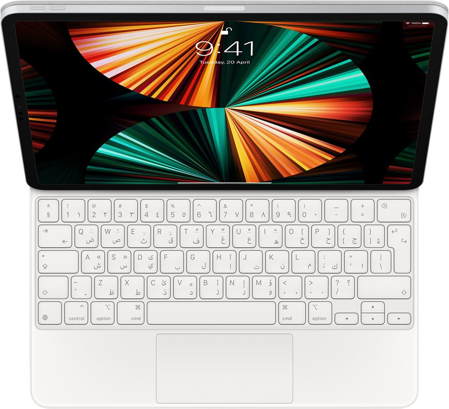 APPLE Cover clavier Magic Keyboard iPad Pro 12.9 5th Gen QWERTY SA Blanc (MJQL3AB/A)