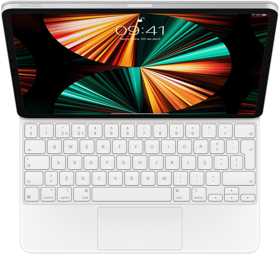APPLE Cover clavier Magic Keyboard iPad Pro 12.9 5th Gen QWERTY SE Blanc (MJQL3S/A)