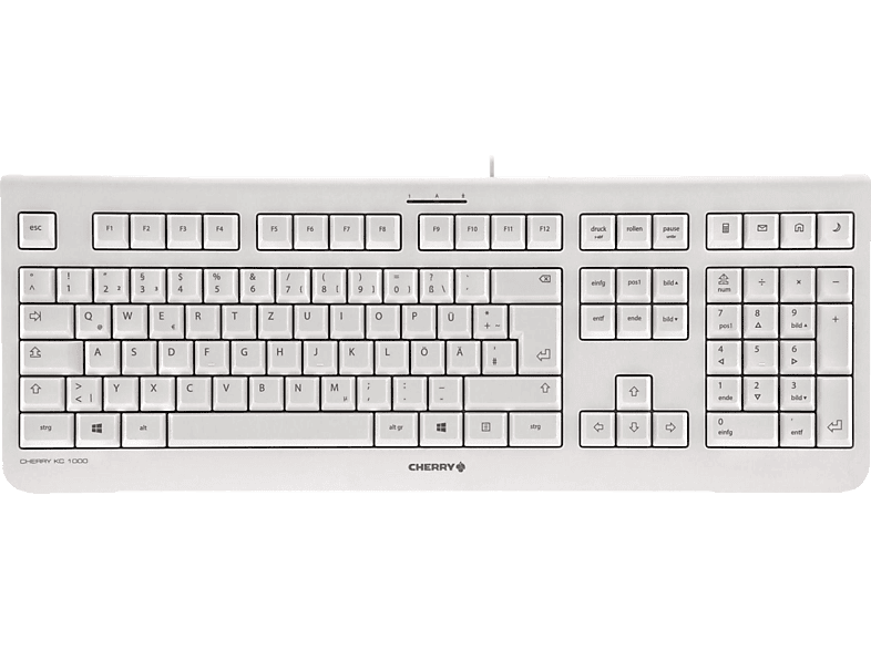 CHERRY KC 1000, Tastatur, Standard, kabelgebunden, Weißgrau Tastatur |  MediaMarkt | Mechanische Tastaturen