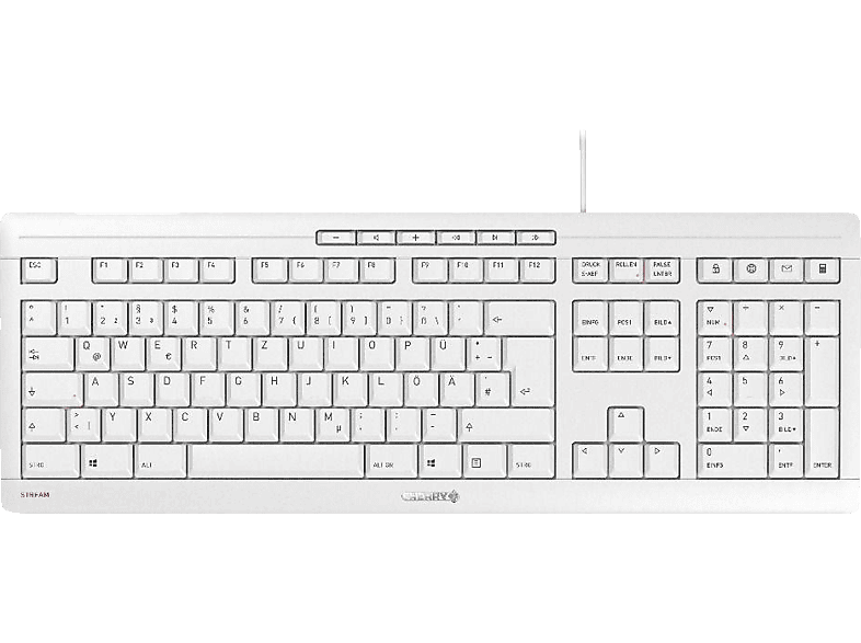 CHERRY | kabelgebunden, Tastatur, kaufen STREAM, Tastatur Weiß/Grau in Weiß/Grau SATURN