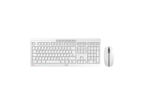 | Mäuse CHERRY Tastatur kabellos, Weiß/Grau & MediaMarkt PC DESKTOP, Maus Set, STREAM