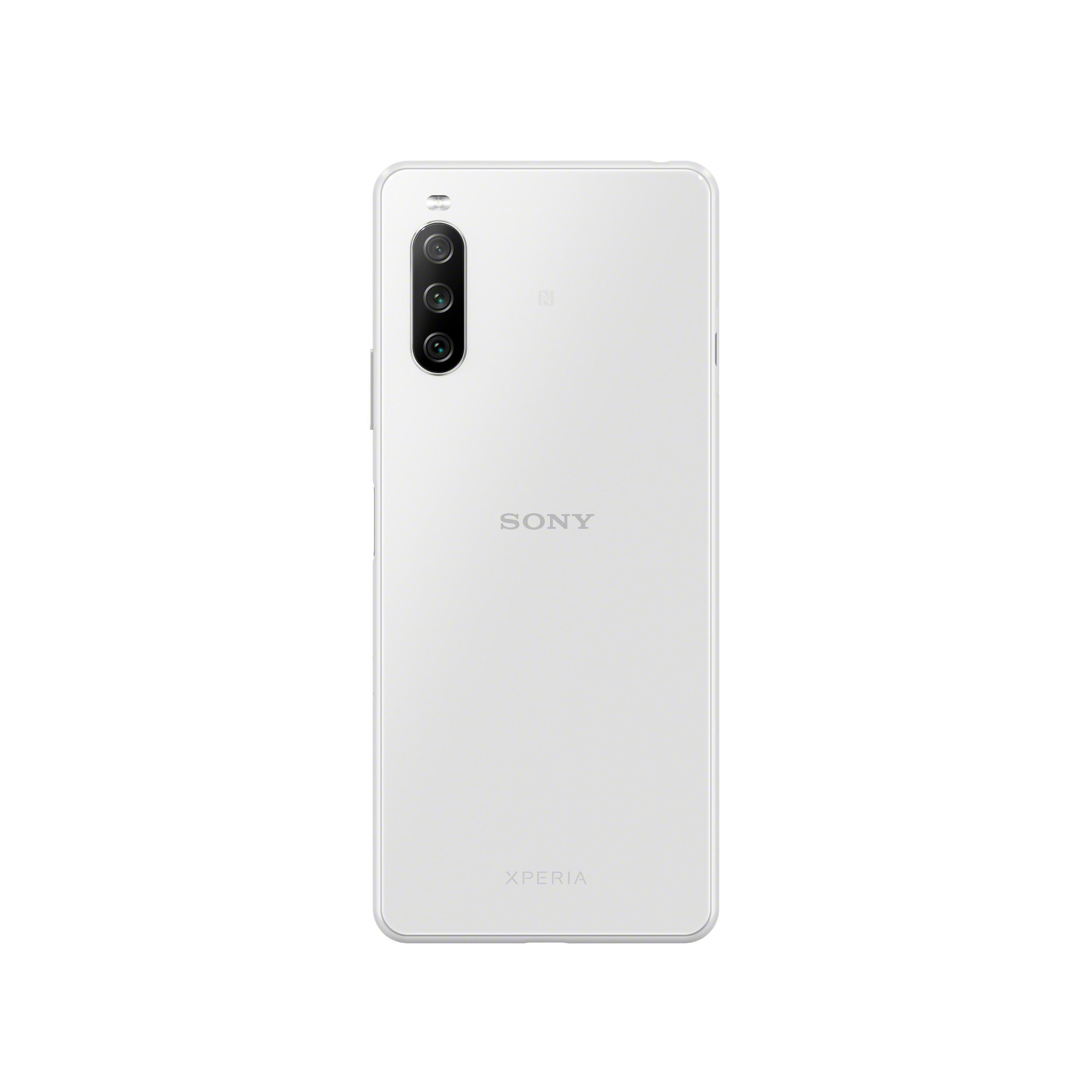 Xperia 10 SONY 128 5G 21:9 GB Weiß III Display SIM Dual