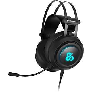 Auriculares gaming - Newskill Drakain NS-HS-DRAKAIN, Multiplataforma, Iluminación RGB, Jack 3.5 mm, USB, Negro